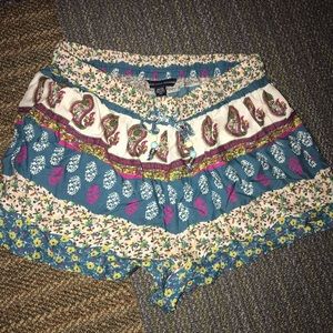 Boho American Eagle Flowy Shorts